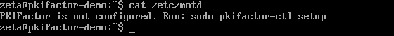 Message of the day before the setup