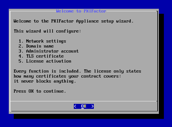 Welcome screen