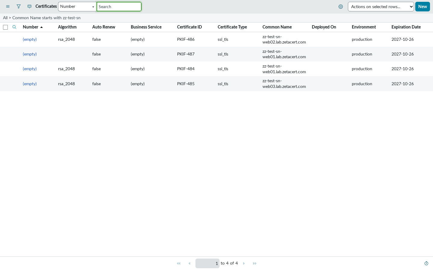 Certificate inventory in ServiceNow: renewed, superseded and revoked certificates